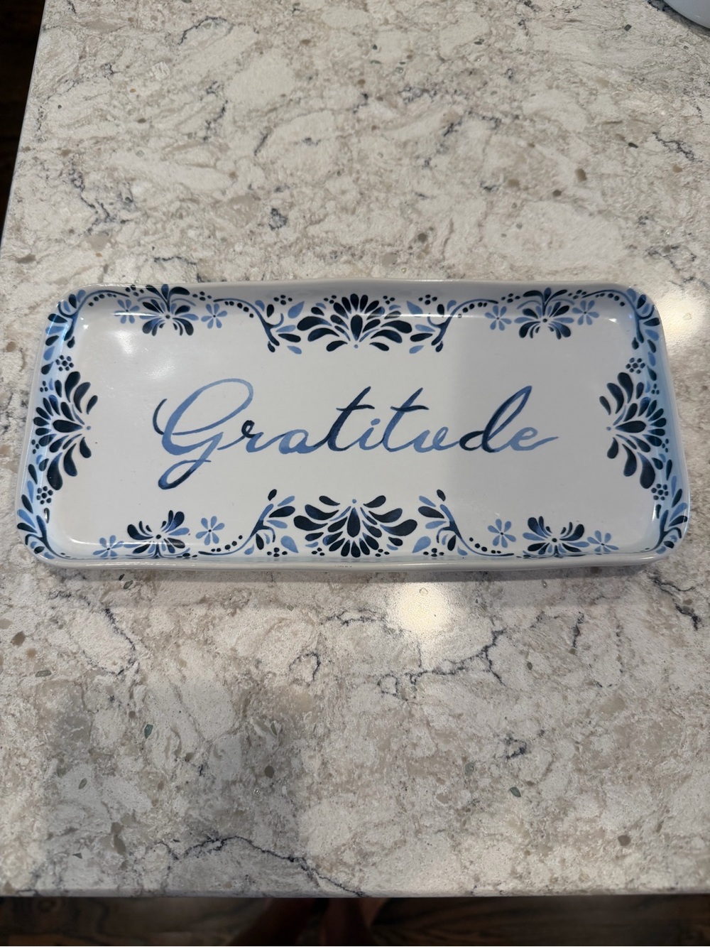 Juliska ceramic gratitude tray